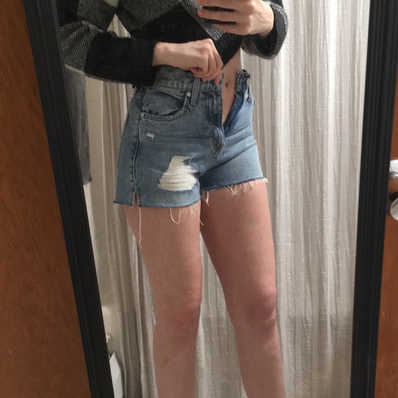 Revice Distressed Cutoff Denim Shorts - Size 27 - Picture 15 of 16